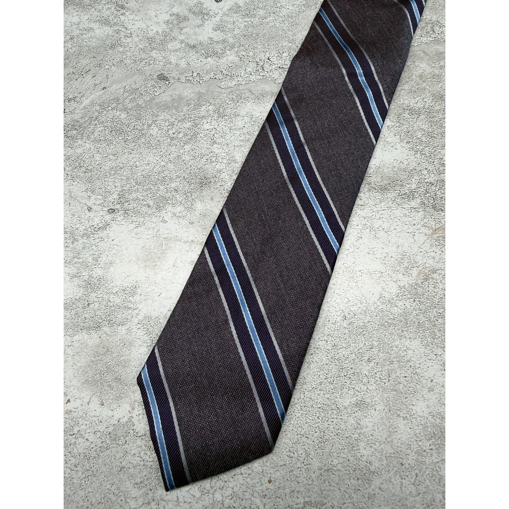 William Rast Tie Mens One Size Purple Striped Silk Blend Pointed Necktie‎